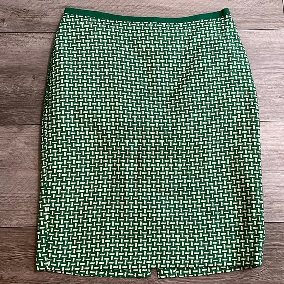 Talbots, basketweave lined skirt, size 8,‎ green - Picture 1 of 7